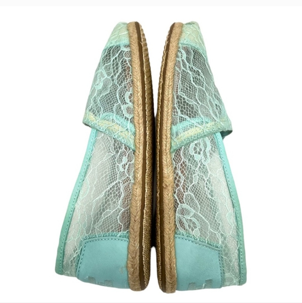 NWOT Toms Aqua Lace Alpargata Classic Slip On Espadrille Shoes - Picture 10 of 13